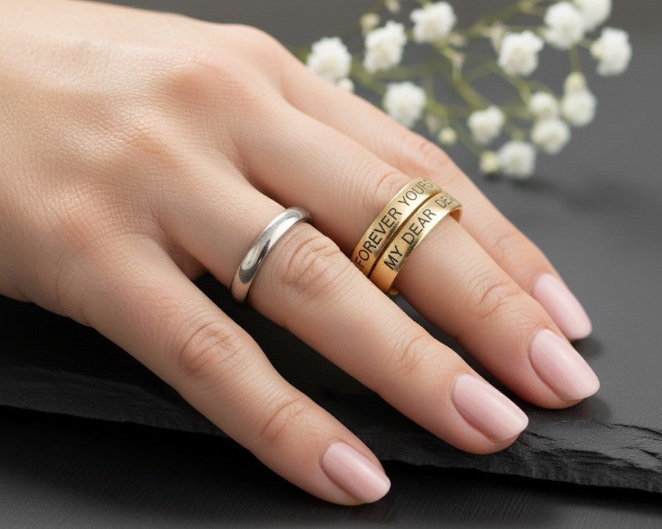 Forever Yours Band: Personalized Engraved Promise Ring in Sterling Silver