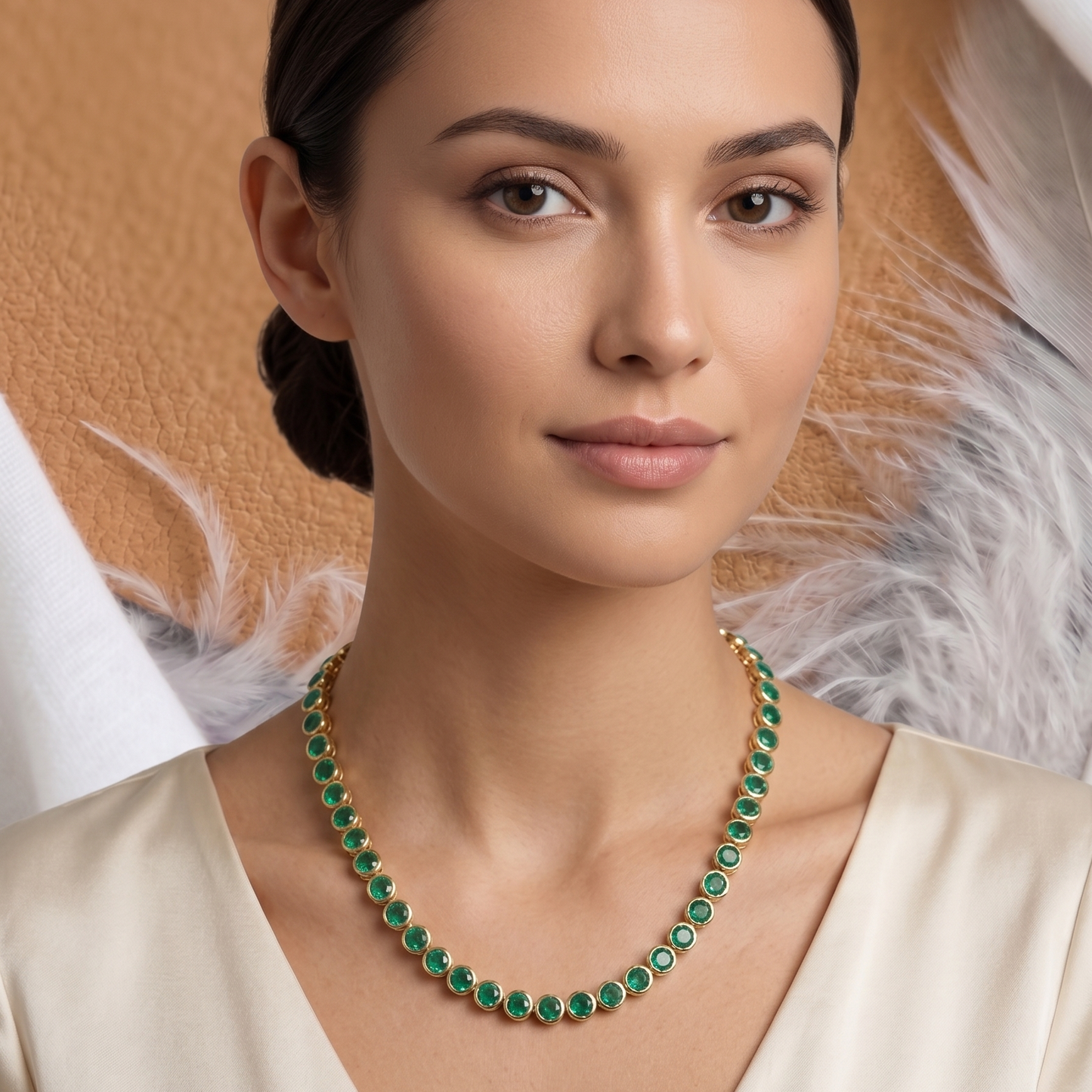 Emerald Tennis Necklace – Green Gemstone Eternity Chain for Women