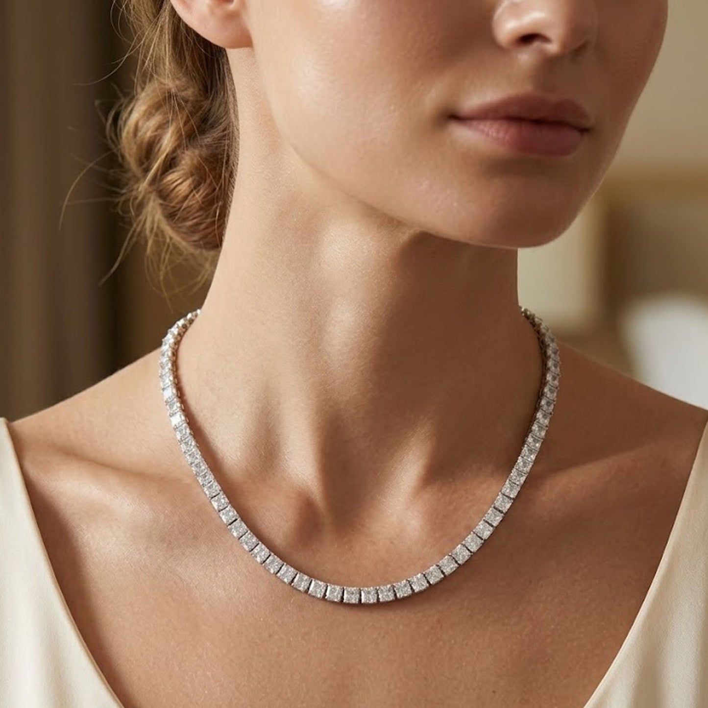 Moissanite Square Tennis Bracelet – Elegant Gemstone Jewelry for Women