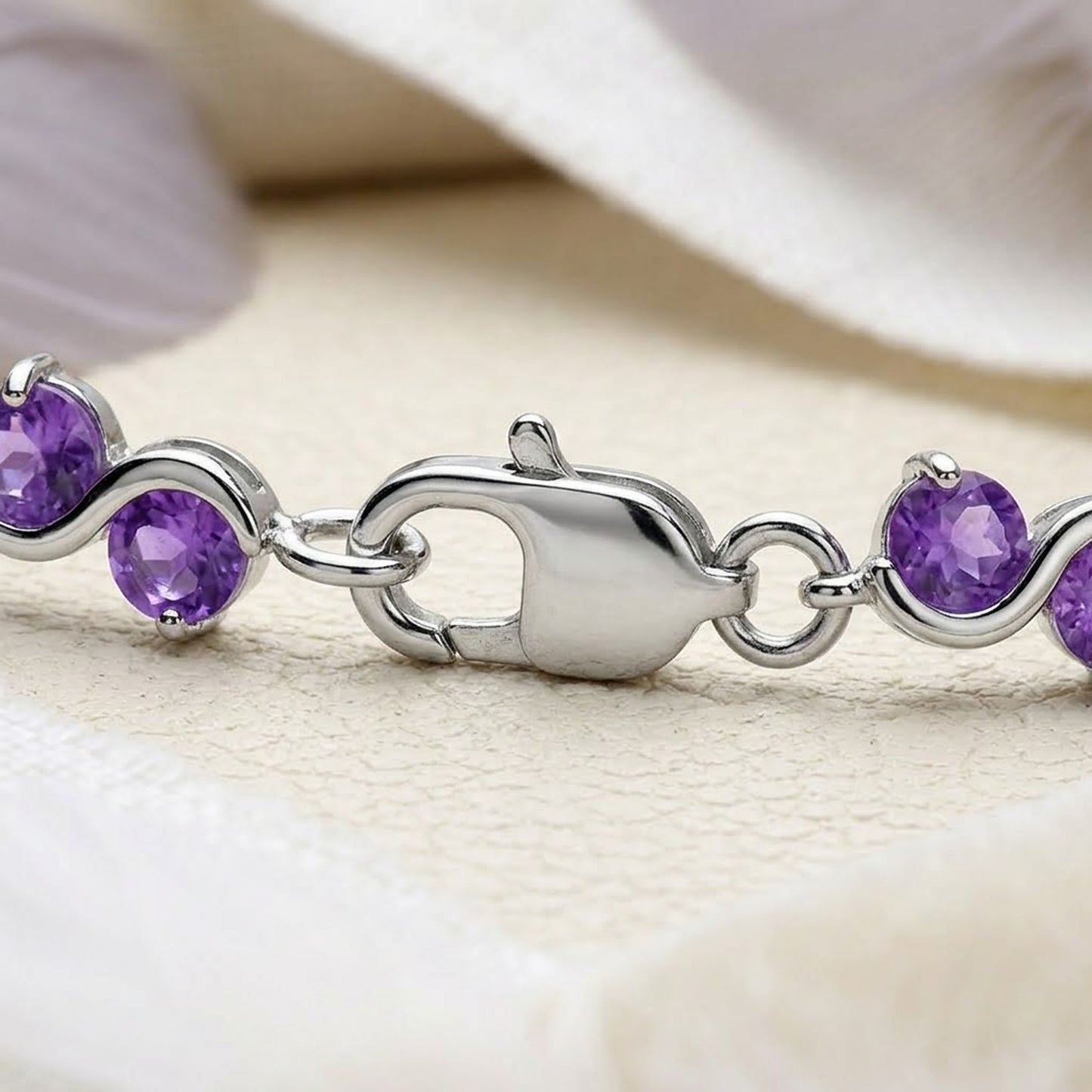 Natural Amethyst Infinity Tennis Bracelet – Elegant Gemstone Jewelry for Women