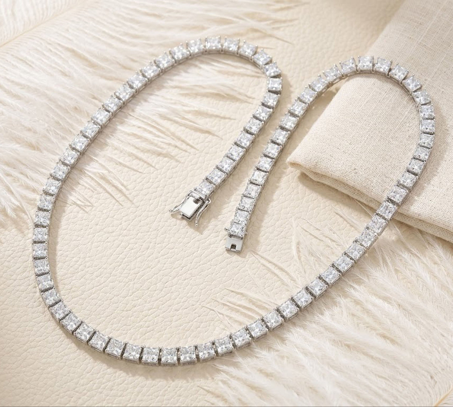 Moissanite Square Tennis Bracelet – Elegant Gemstone Jewelry for Women