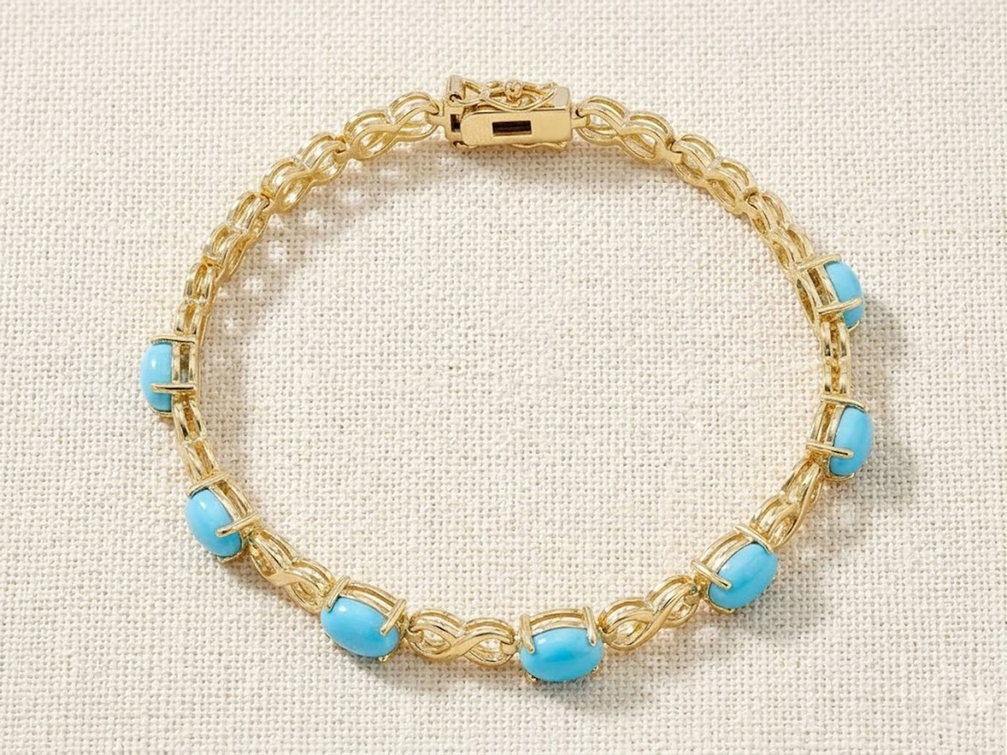 Natural Turquoise Infinity Tennis Bracelet – Genuine Gemstone Jewelry for Women