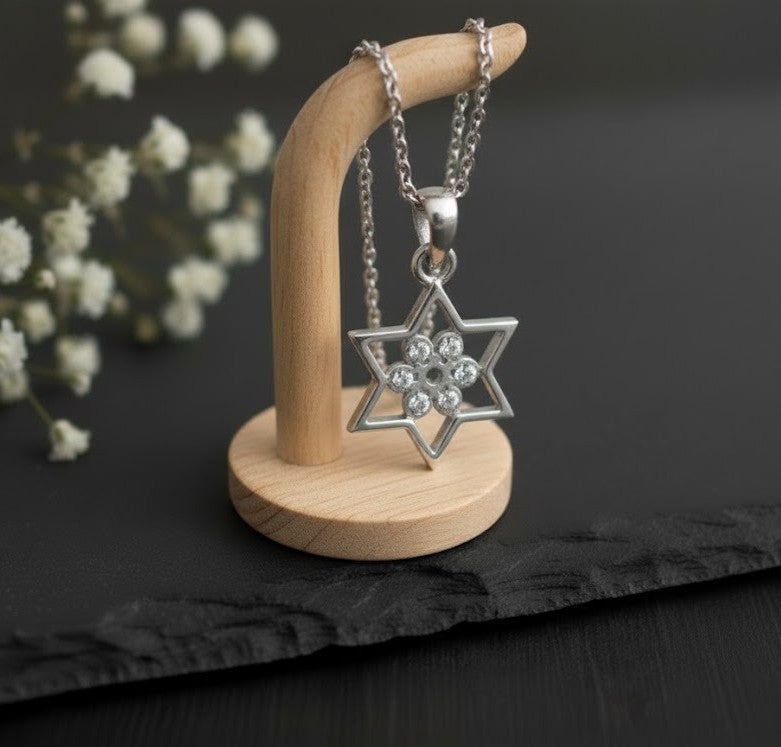 Star of Brilliance Set: Natural Moissanite Star Pendant & Stud Earrings