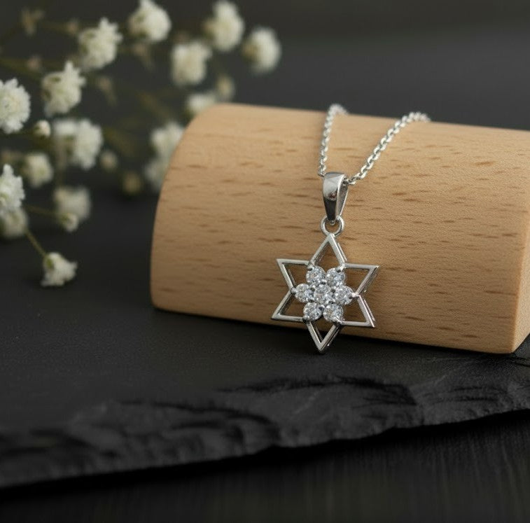 Star of Brilliance Set: Natural Moissanite Star Pendant & Stud Earrings