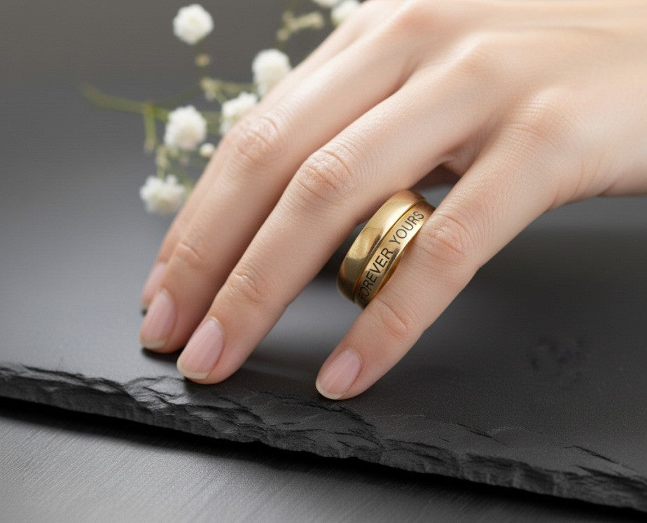 Forever Yours Band: Personalized Engraved Promise Ring in Sterling Silver