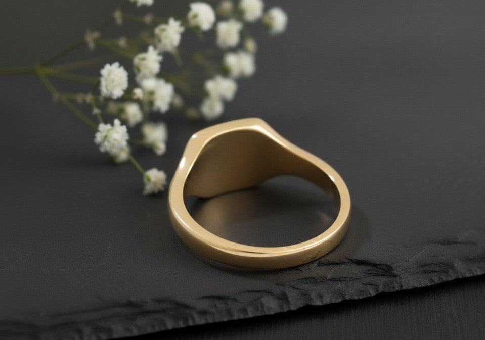 Celestial Star Signet Ring: Moissanite Starburst on Black Enamel Sterling Silver