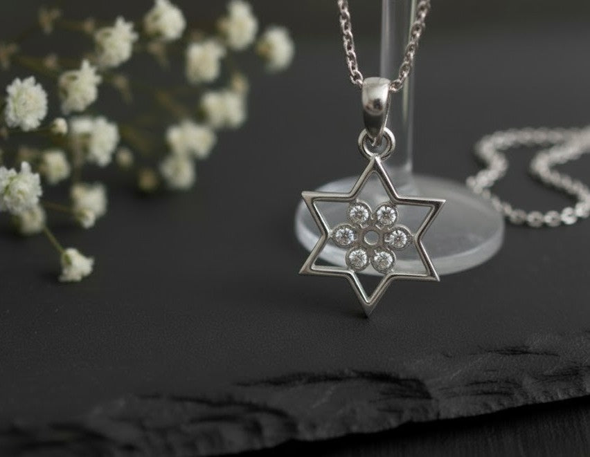 Star of Brilliance Set: Natural Moissanite Star Pendant & Stud Earrings