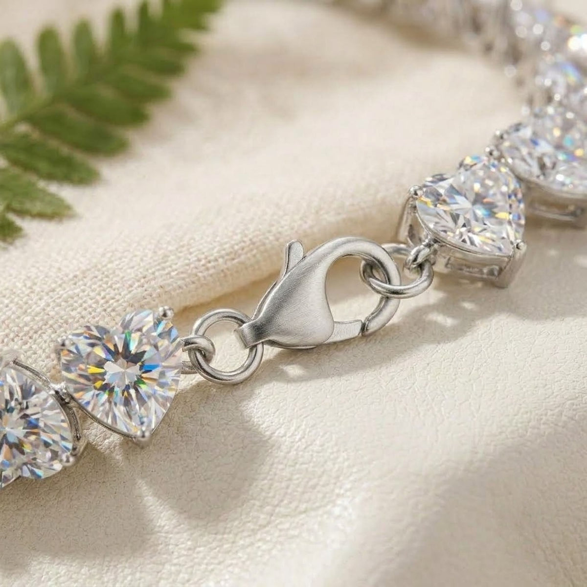 Natural Moissanite Heart Cut Tennis Bracelet In 925 Sterling Silver Women Gift