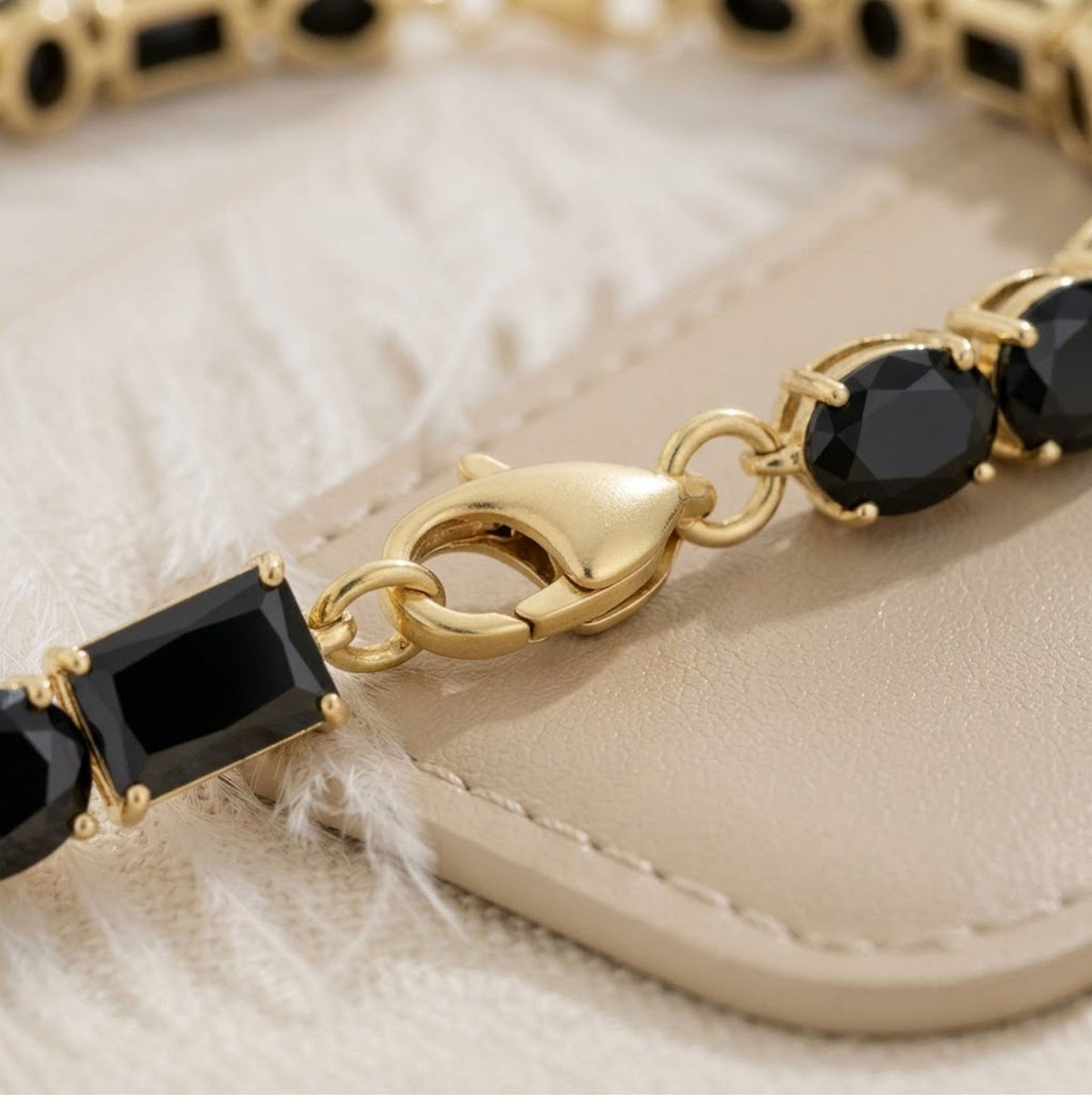 Natural Black Spinel Multi Cut Gemstone Tennis Bracelet 925 Sterling Silver