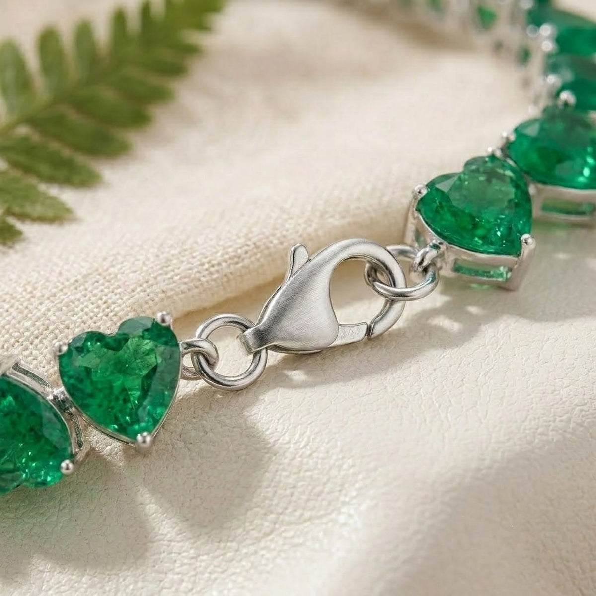 Lab-Grown Emerald Heart Cut Tennis Bracelet in 925 Sterling Silver For Women Gift